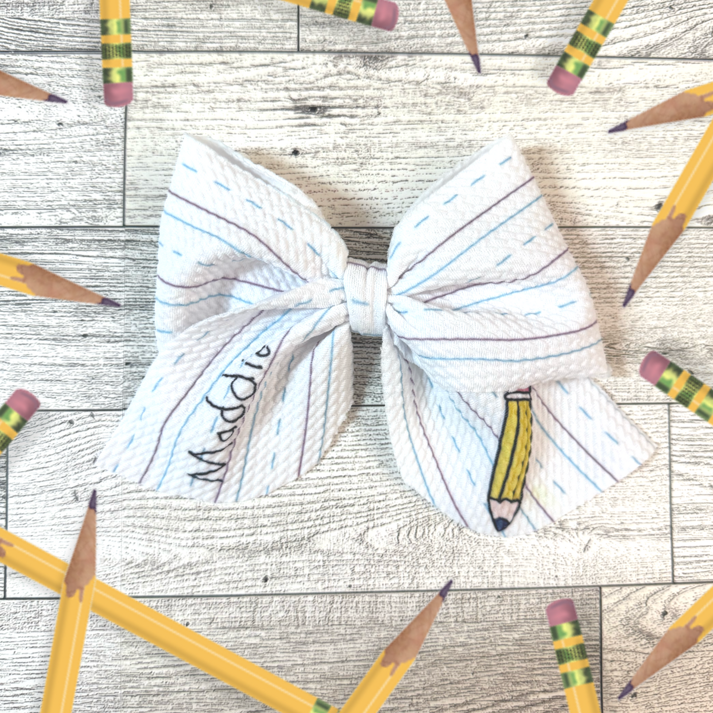School Ruled Name Bow