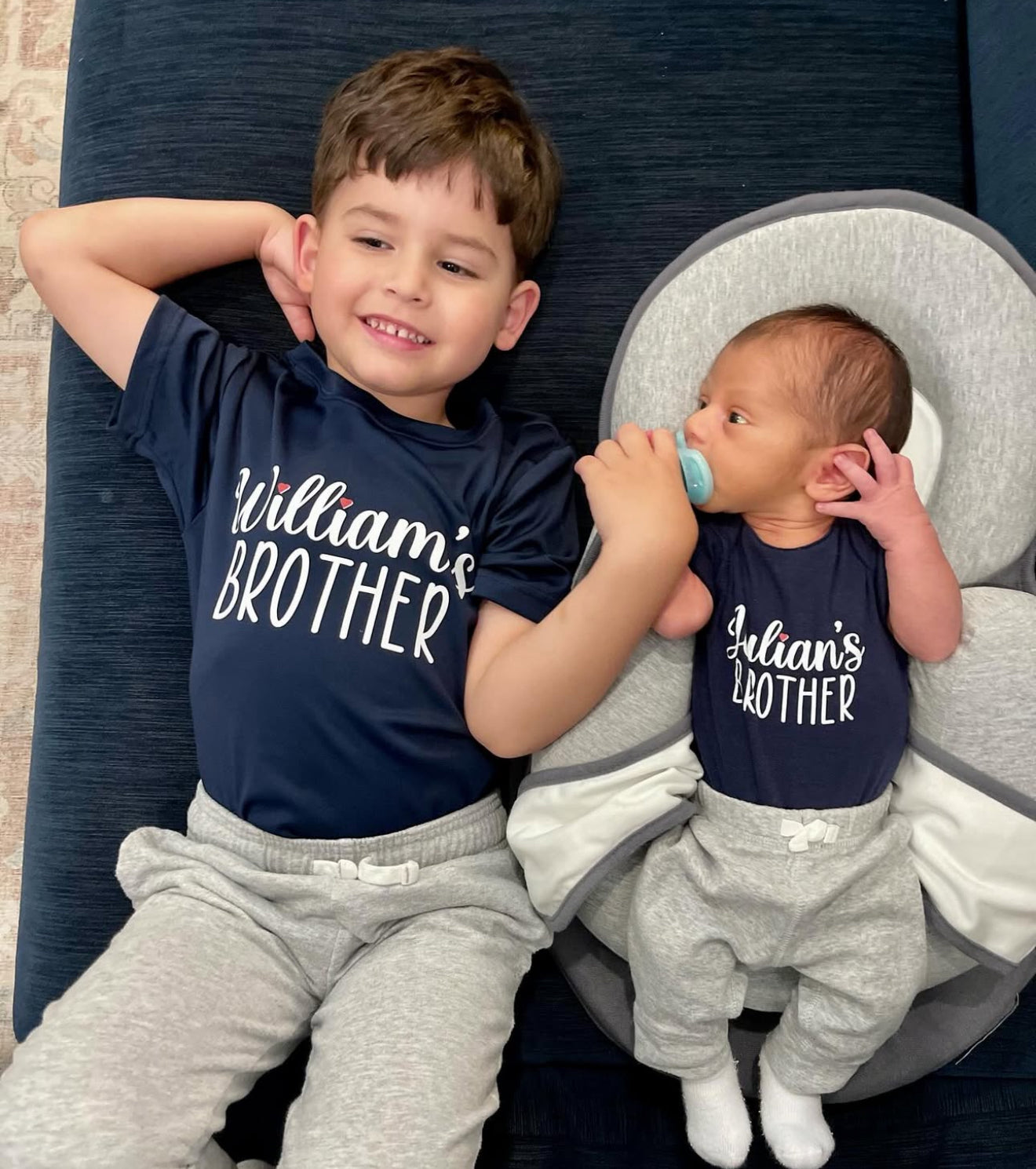 Navy - Brother Baby Onesie