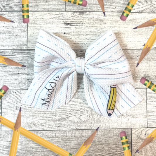 School Ruled Name Bow