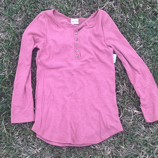 Mauve Waffle Knit Long Sleeve Top