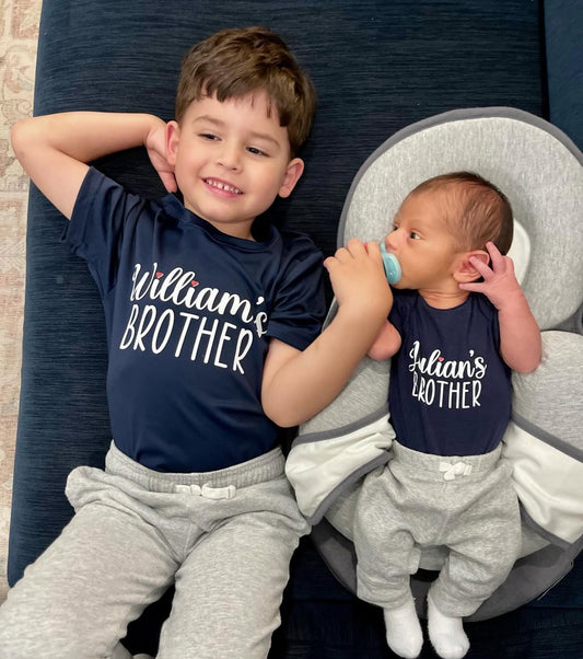 Navy - Brother Baby Onesie