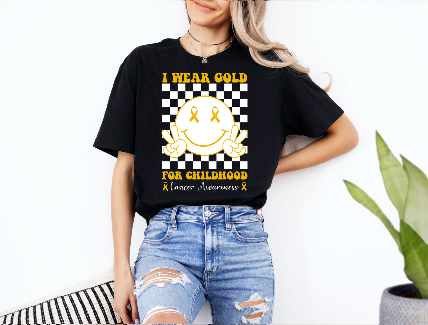 Gold Checker Tee